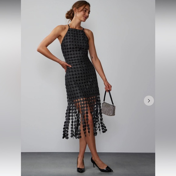 New York & Company Dresses & Skirts - NY&Co. Sleeveless Midi Metallic Crochet Midi Dress Size:XL